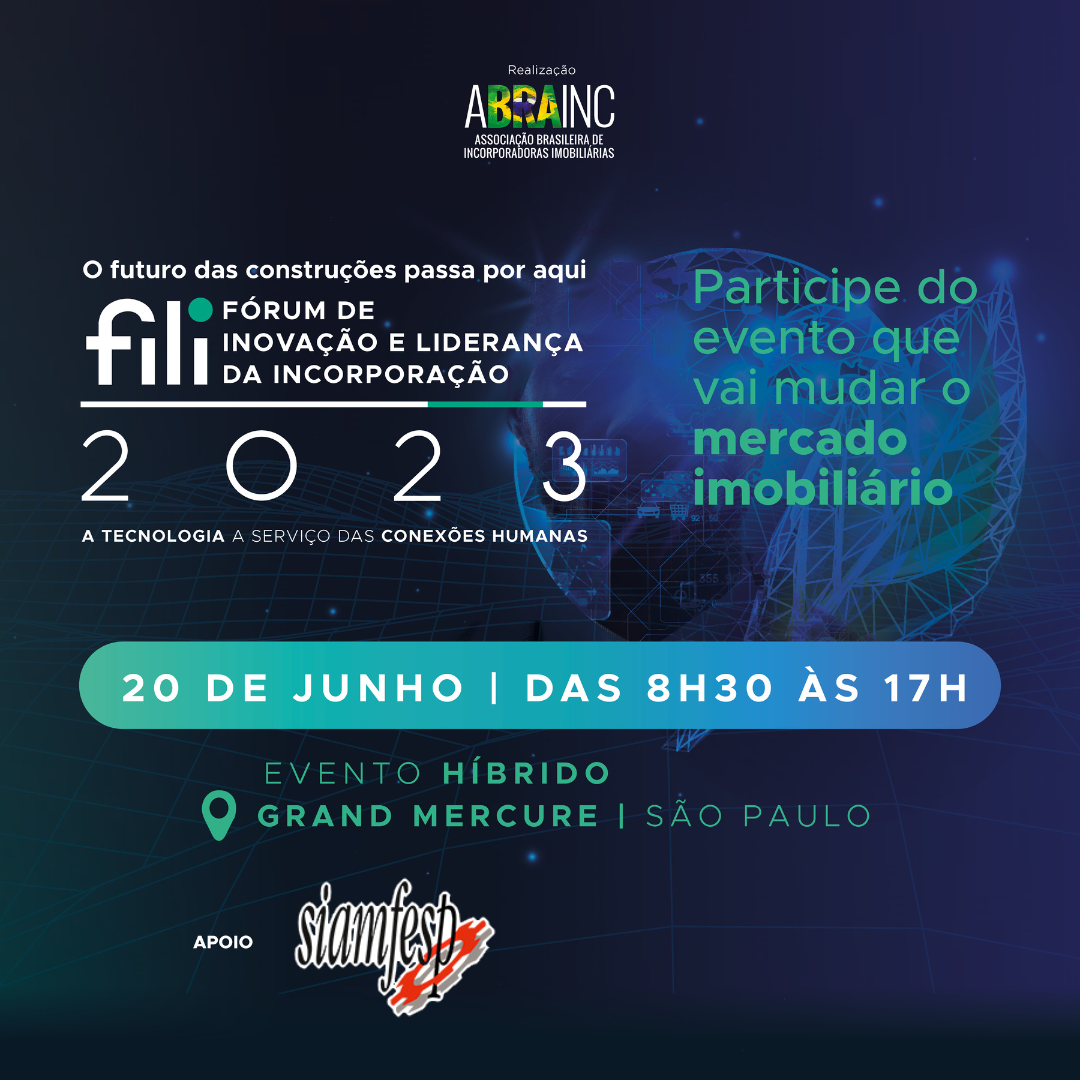 SIAMFESP apoia o Fórum de Inovação e Liderança da Incorporação