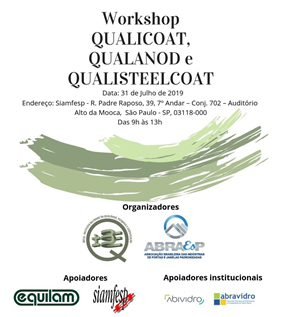 Convite - Workshop QUALICOAT, QUALANOD and QUALISTEELCOAT - 31/07/2019